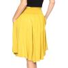 imageWomens and Plus Size Scoop Hem Flare Mid Length Skirt with Pockets  S5XYellow