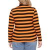 imageSTRETCH IS COMFORT Womens Oh So Soft Warm Long Sleeve Turtleneck TopBlack Orange Stripes