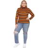 imageSTRETCH IS COMFORT Womens Oh So Soft Warm Long Sleeve Turtleneck TopBlack Orange Stripes
