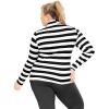 imageSTRETCH IS COMFORT Womens Oh So Soft Warm Long Sleeve Turtleneck TopBlack White Stripes