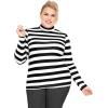 imageSTRETCH IS COMFORT Womens Oh So Soft Warm Long Sleeve Turtleneck TopBlack White Stripes