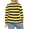 imageSTRETCH IS COMFORT Womens Oh So Soft Warm Long Sleeve Turtleneck TopBlack Yellow Stripes