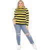 imageSTRETCH IS COMFORT Womens Oh So Soft Warm Long Sleeve Turtleneck TopBlack Yellow Stripes