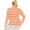imageSTRETCH IS COMFORT Womens Oh So Soft Warm Long Sleeve Turtleneck TopOrange White Stripes
