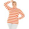imageSTRETCH IS COMFORT Womens Oh So Soft Warm Long Sleeve Turtleneck TopOrange White Stripes