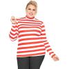 imageSTRETCH IS COMFORT Womens Oh So Soft Warm Long Sleeve Turtleneck TopRed White Stripes