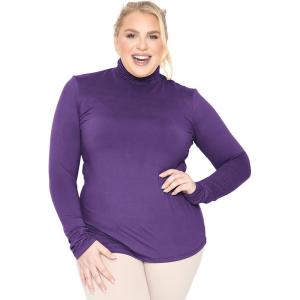 imageSTRETCH IS COMFORT Womens Oh So Soft Warm Long Sleeve Turtleneck TopPurple