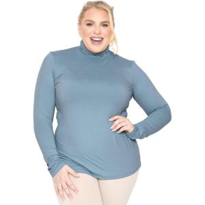 imageSTRETCH IS COMFORT Womens Oh So Soft Warm Long Sleeve Turtleneck TopSlate Blue