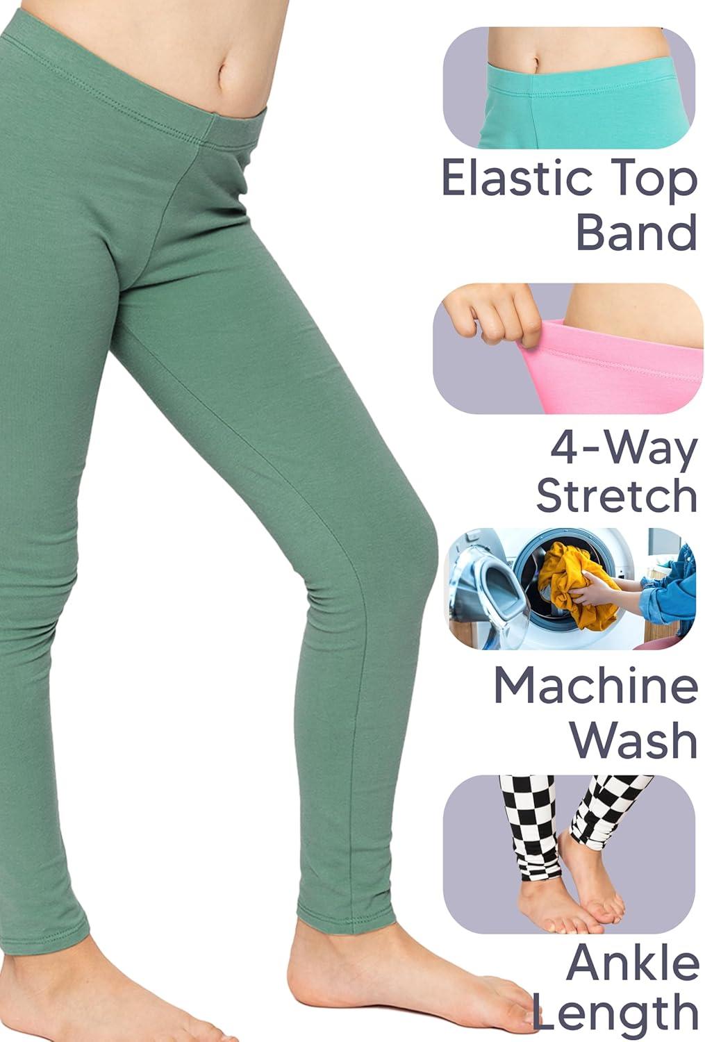 imageSTRETCH IS COMFORT Oh So Soft Solid Youth Girls Leggings  Comfortable Fit for Everyday Activities  Size 216Baby Blue