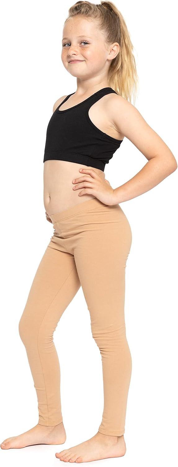 imageSTRETCH IS COMFORT Oh So Soft Solid Youth Girls Leggings  Comfortable Fit for Everyday Activities  Size 216Beige