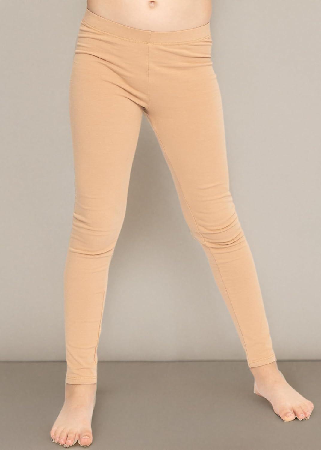 imageSTRETCH IS COMFORT Oh So Soft Solid Youth Girls Leggings  Comfortable Fit for Everyday Activities  Size 216Beige