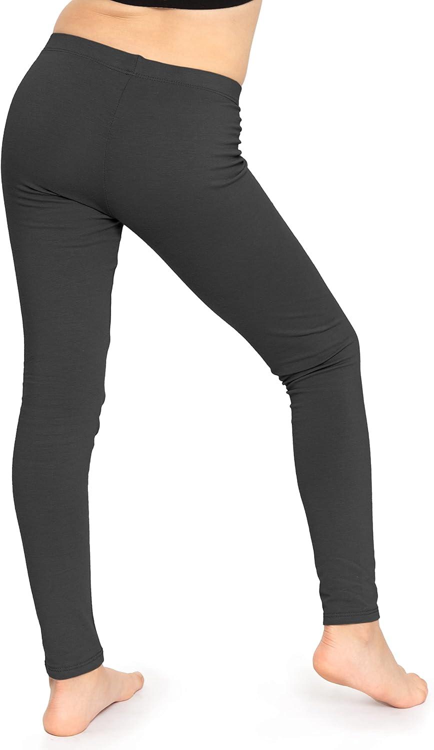 imageSTRETCH IS COMFORT Oh So Soft Solid Youth Girls Leggings  Comfortable Fit for Everyday Activities  Size 216Black 3 Pack