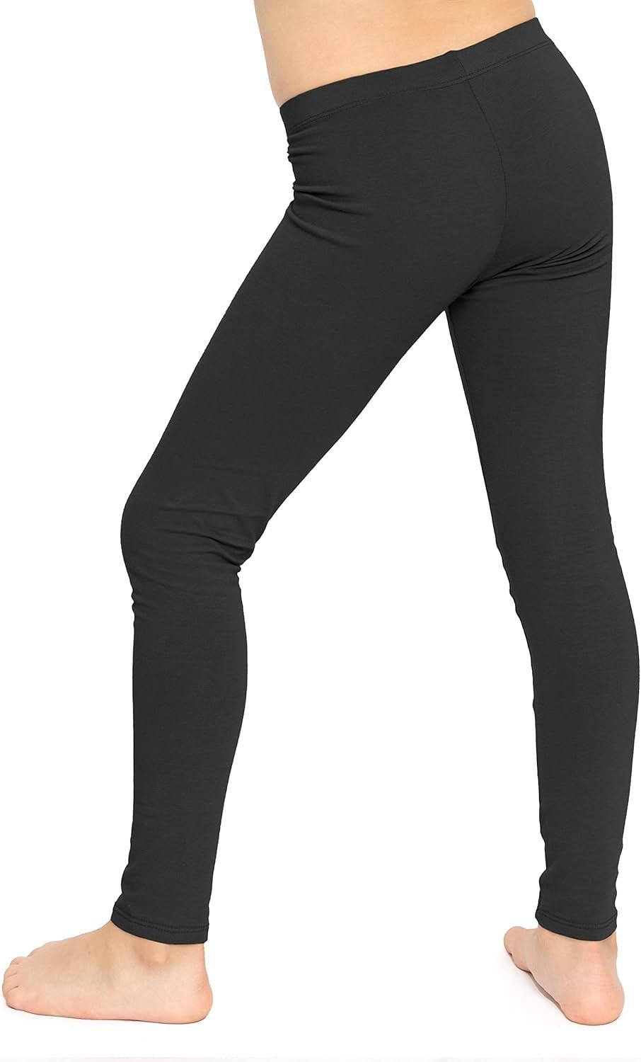imageSTRETCH IS COMFORT Oh So Soft Solid Youth Girls Leggings  Comfortable Fit for Everyday Activities  Size 216Black
