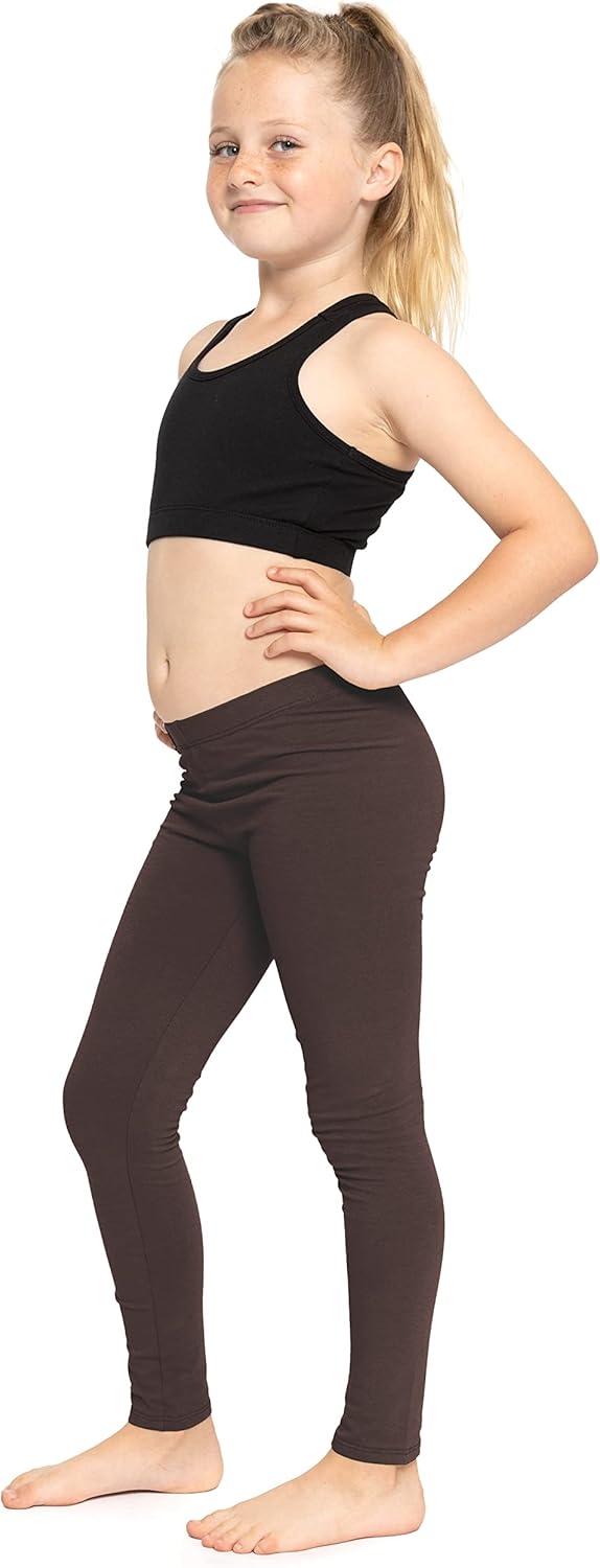 imageSTRETCH IS COMFORT Oh So Soft Solid Youth Girls Leggings  Comfortable Fit for Everyday Activities  Size 216Brown