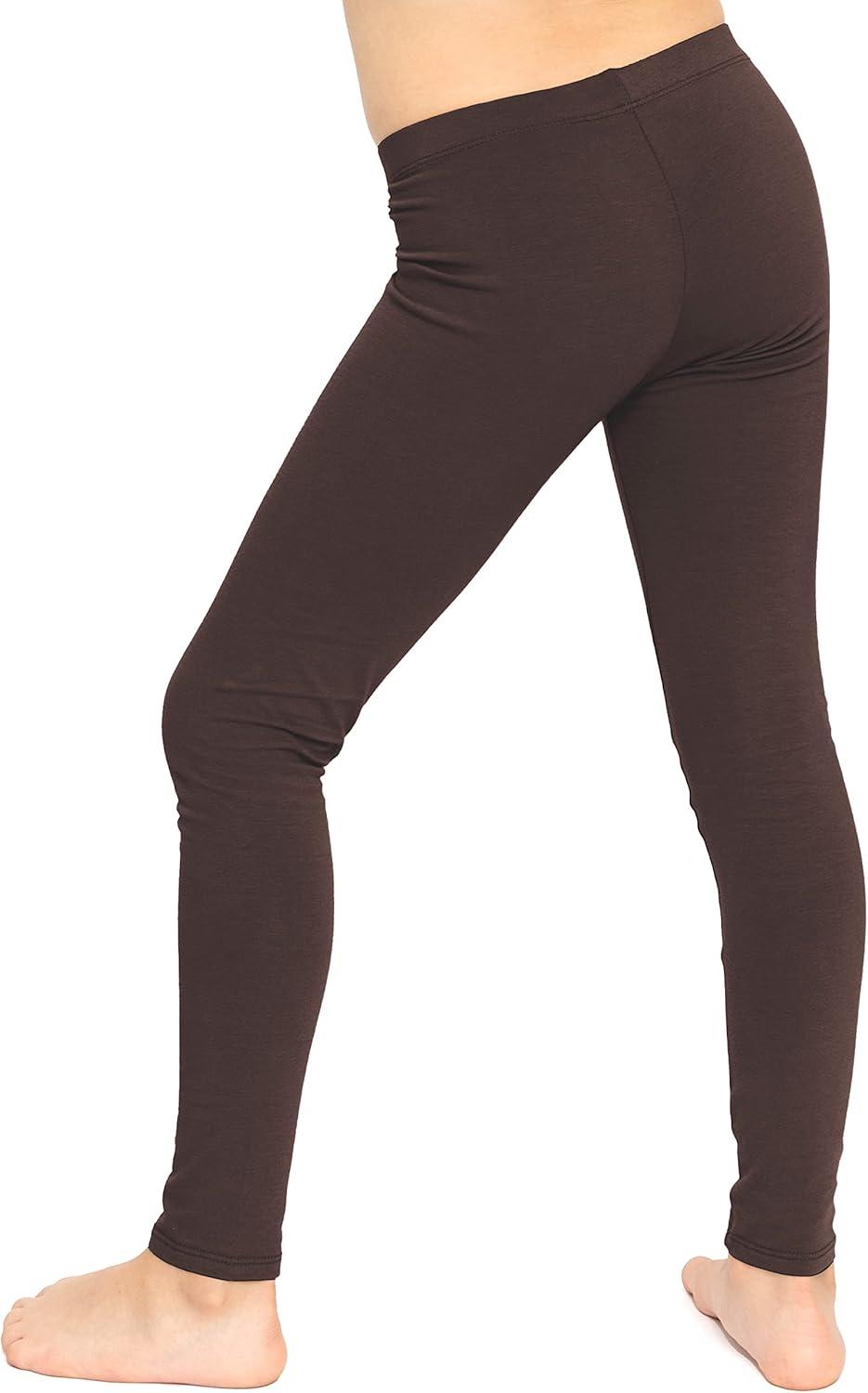 imageSTRETCH IS COMFORT Oh So Soft Solid Youth Girls Leggings  Comfortable Fit for Everyday Activities  Size 216Brown