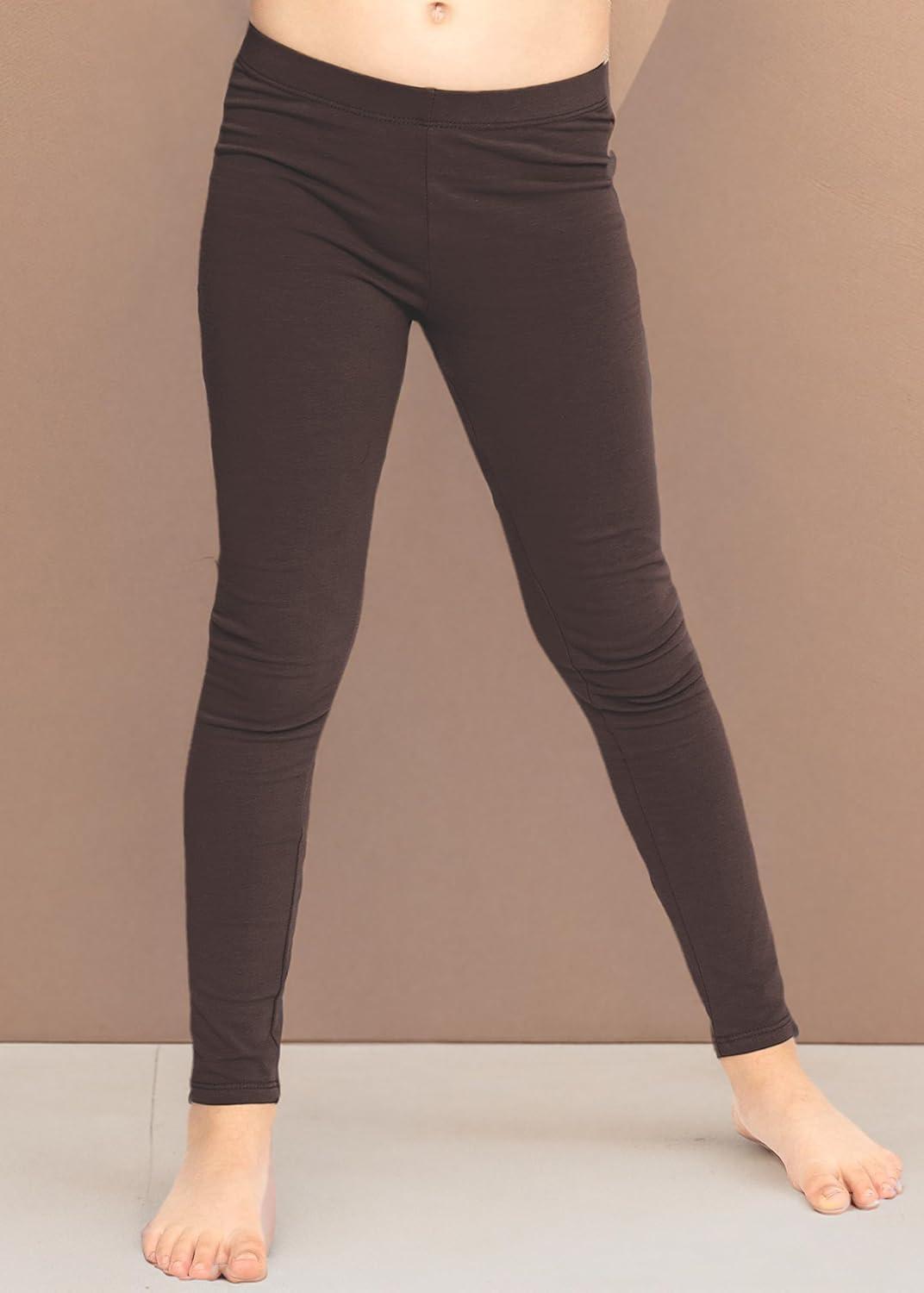 imageSTRETCH IS COMFORT Oh So Soft Solid Youth Girls Leggings  Comfortable Fit for Everyday Activities  Size 216Brown