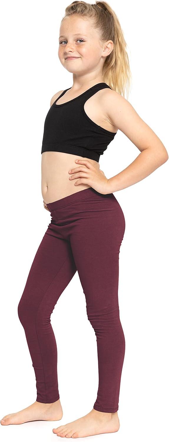 imageSTRETCH IS COMFORT Oh So Soft Solid Youth Girls Leggings  Comfortable Fit for Everyday Activities  Size 216Burgundy