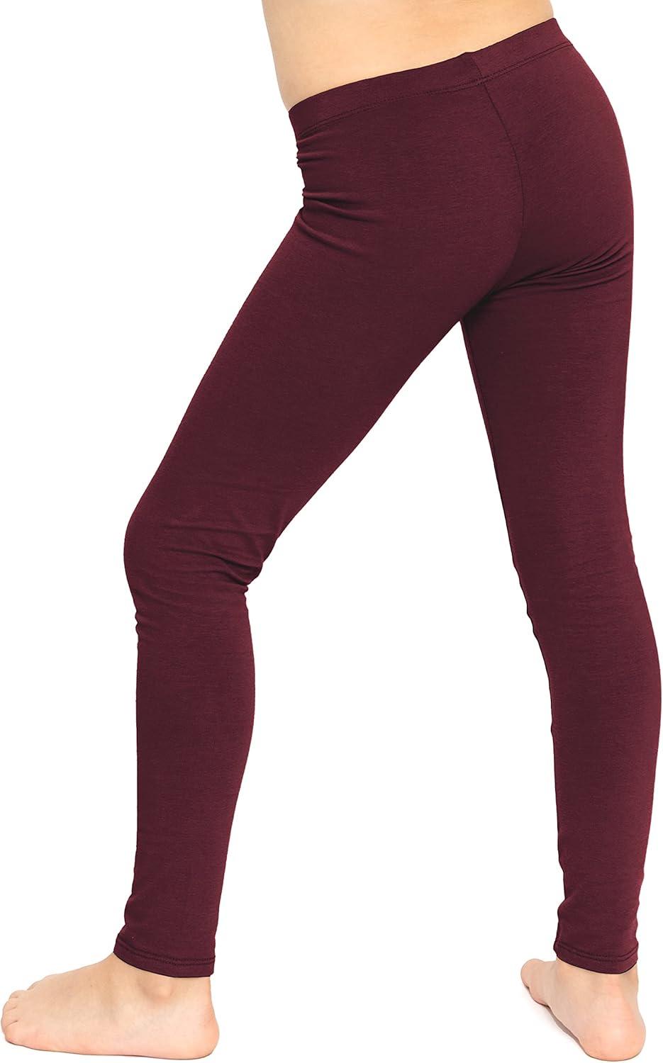 imageSTRETCH IS COMFORT Oh So Soft Solid Youth Girls Leggings  Comfortable Fit for Everyday Activities  Size 216Burgundy