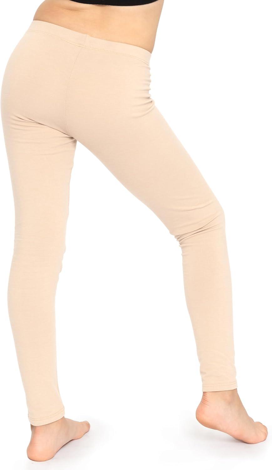 imageSTRETCH IS COMFORT Oh So Soft Solid Youth Girls Leggings  Comfortable Fit for Everyday Activities  Size 216Cream