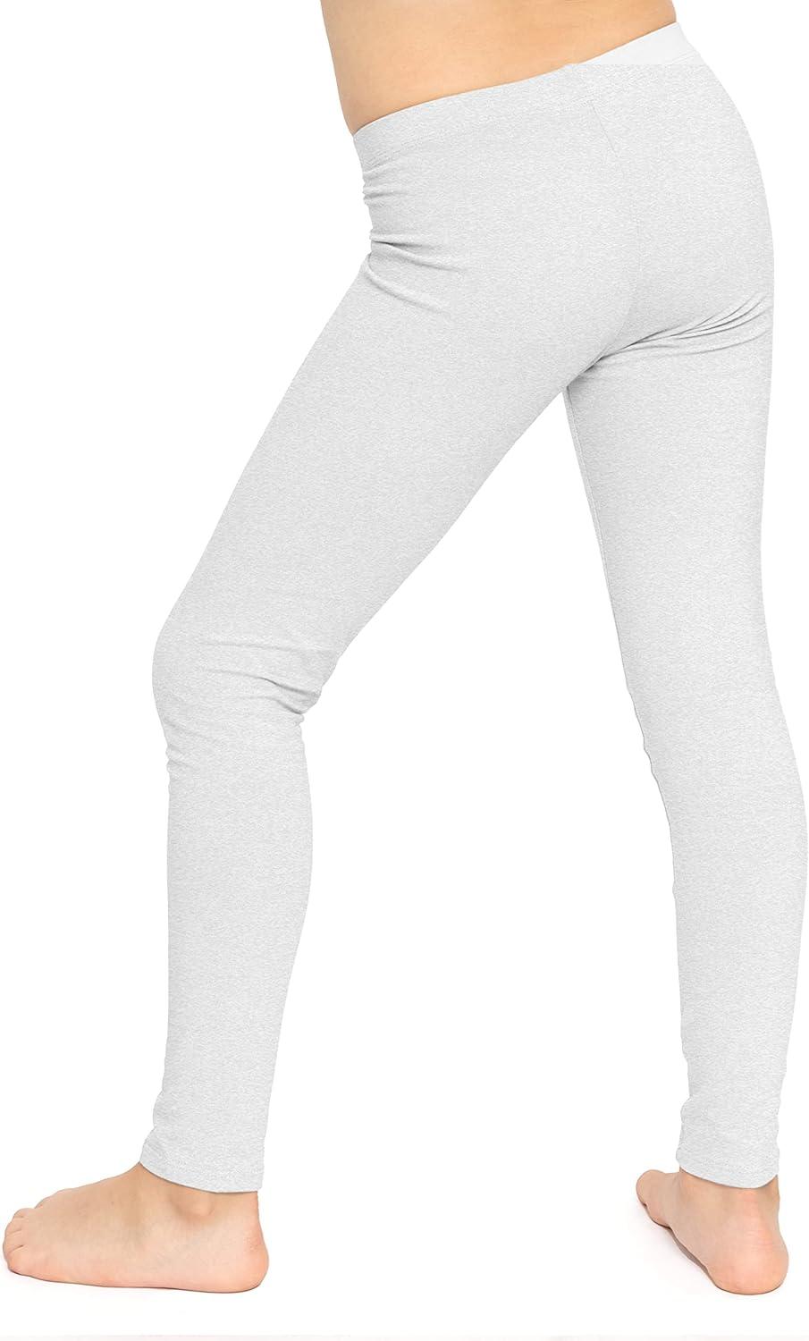 imageSTRETCH IS COMFORT Oh So Soft Solid Youth Girls Leggings  Comfortable Fit for Everyday Activities  Size 216Heather Gray