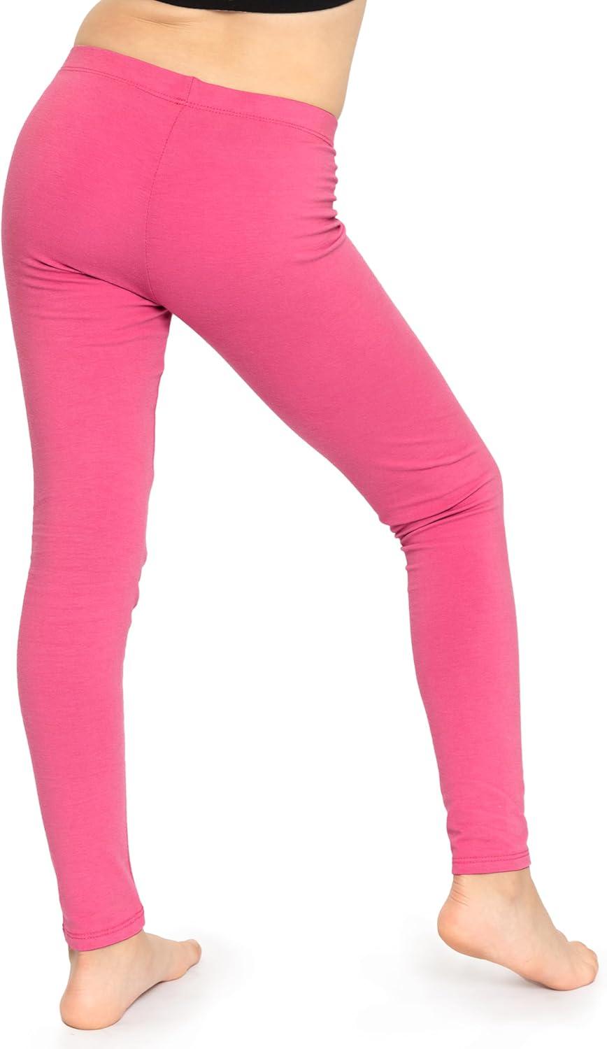 imageSTRETCH IS COMFORT Oh So Soft Solid Youth Girls Leggings  Comfortable Fit for Everyday Activities  Size 216Hot Pink