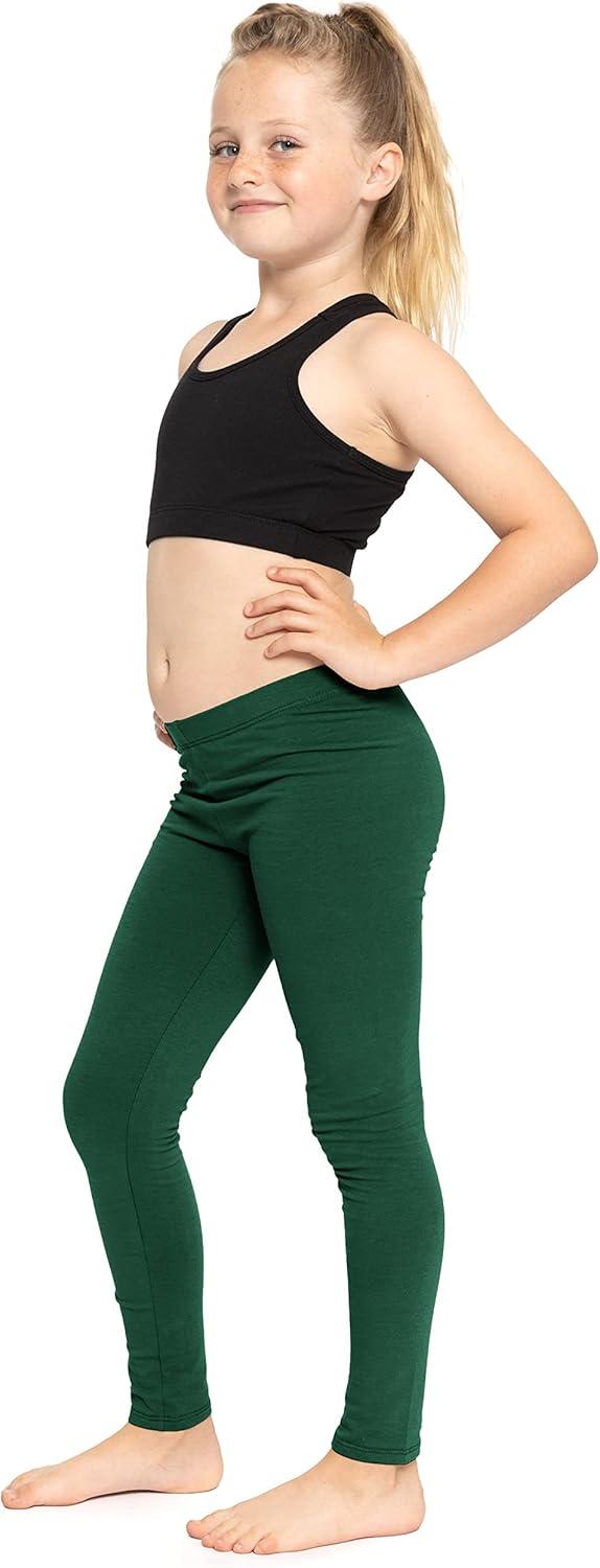 imageSTRETCH IS COMFORT Oh So Soft Solid Youth Girls Leggings  Comfortable Fit for Everyday Activities  Size 216Hunter Green