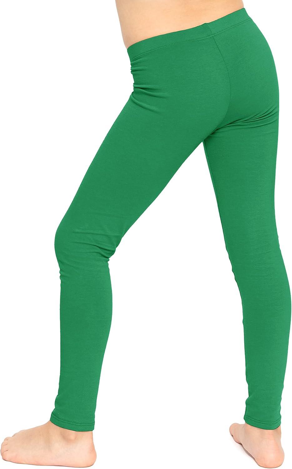 imageSTRETCH IS COMFORT Oh So Soft Solid Youth Girls Leggings  Comfortable Fit for Everyday Activities  Size 216Kelly Green