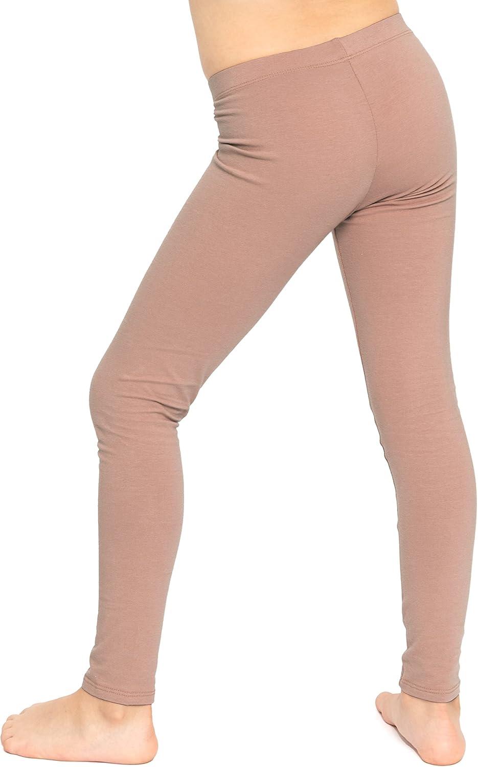 imageSTRETCH IS COMFORT Oh So Soft Solid Youth Girls Leggings  Comfortable Fit for Everyday Activities  Size 216Mocha