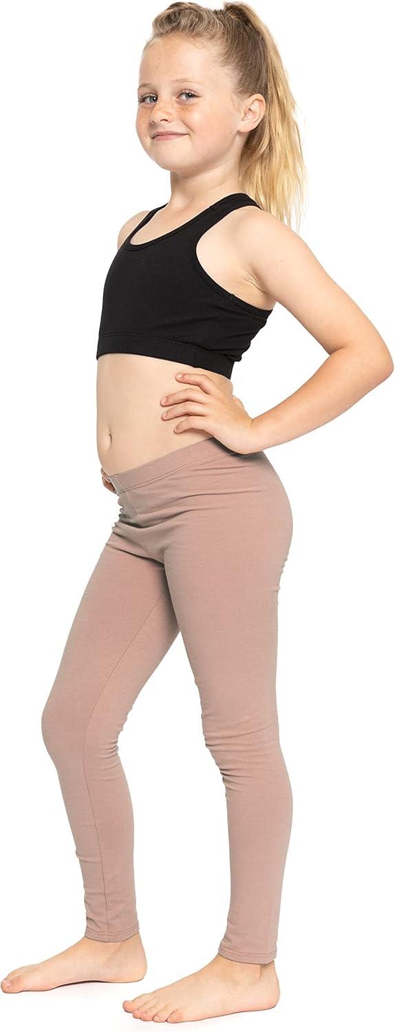 imageSTRETCH IS COMFORT Oh So Soft Solid Youth Girls Leggings  Comfortable Fit for Everyday Activities  Size 216Mocha