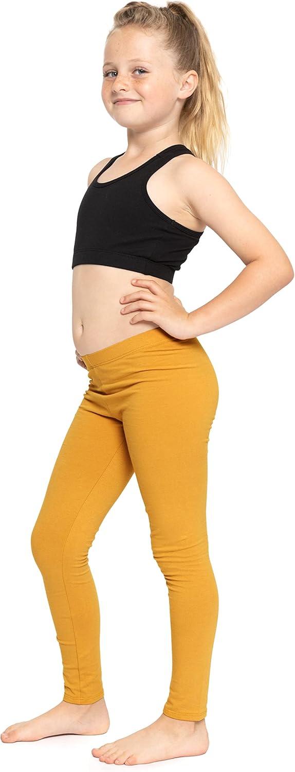 imageSTRETCH IS COMFORT Oh So Soft Solid Youth Girls Leggings  Comfortable Fit for Everyday Activities  Size 216Mustard Yellow