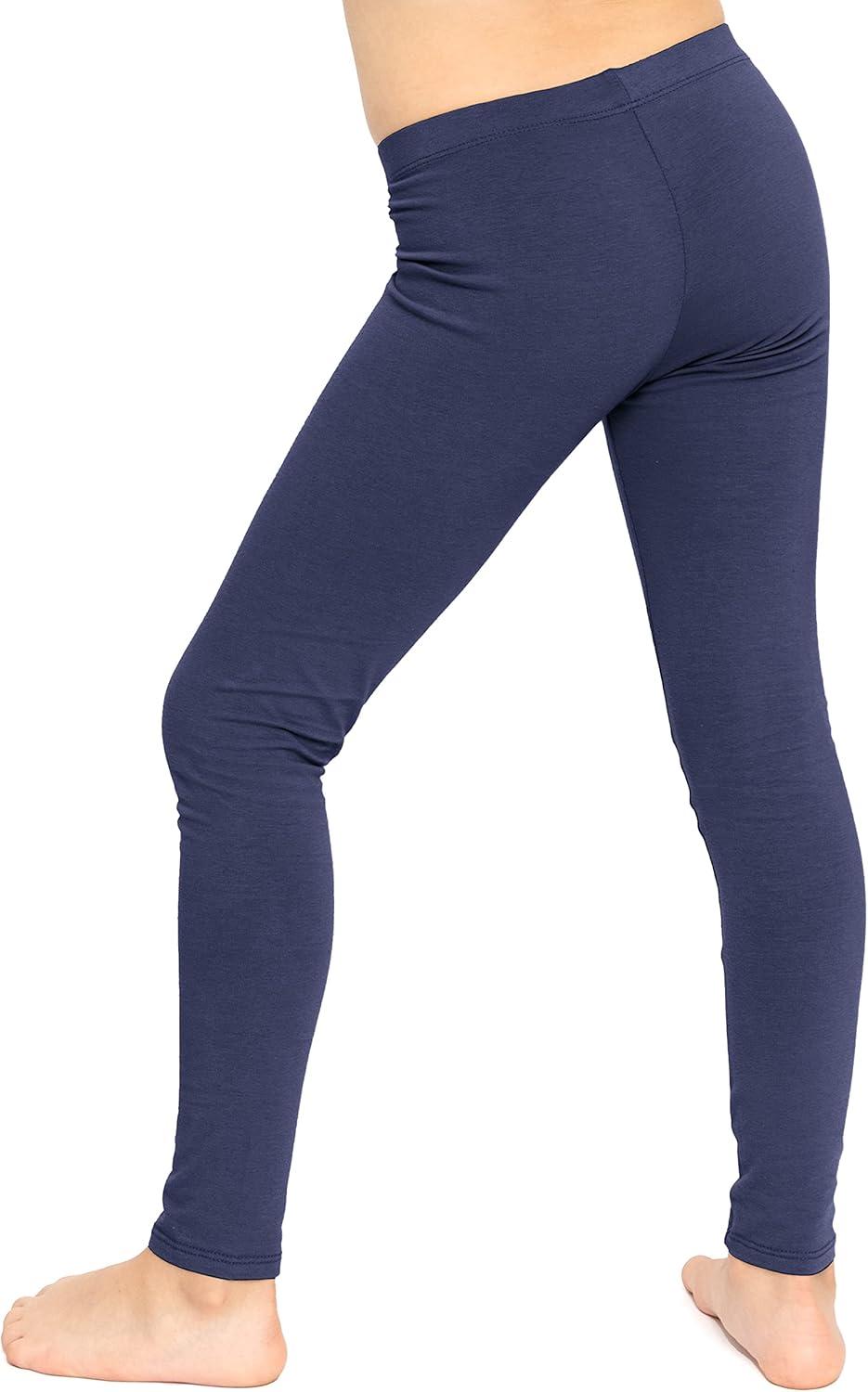 imageSTRETCH IS COMFORT Oh So Soft Solid Youth Girls Leggings  Comfortable Fit for Everyday Activities  Size 216Navy Blue