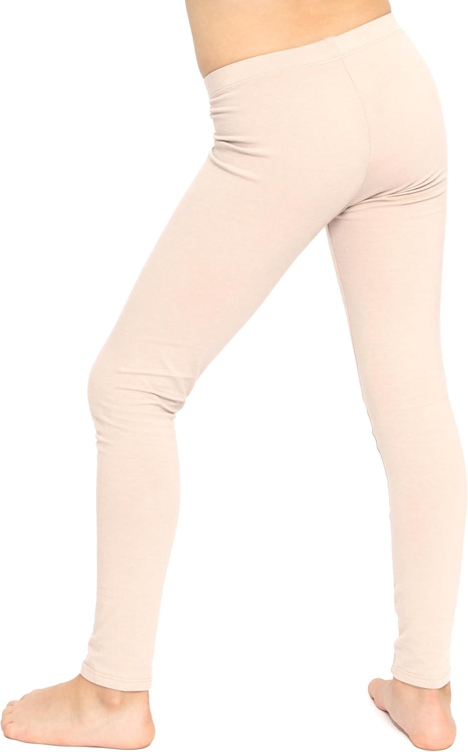 imageSTRETCH IS COMFORT Oh So Soft Solid Youth Girls Leggings  Comfortable Fit for Everyday Activities  Size 216Offwhite