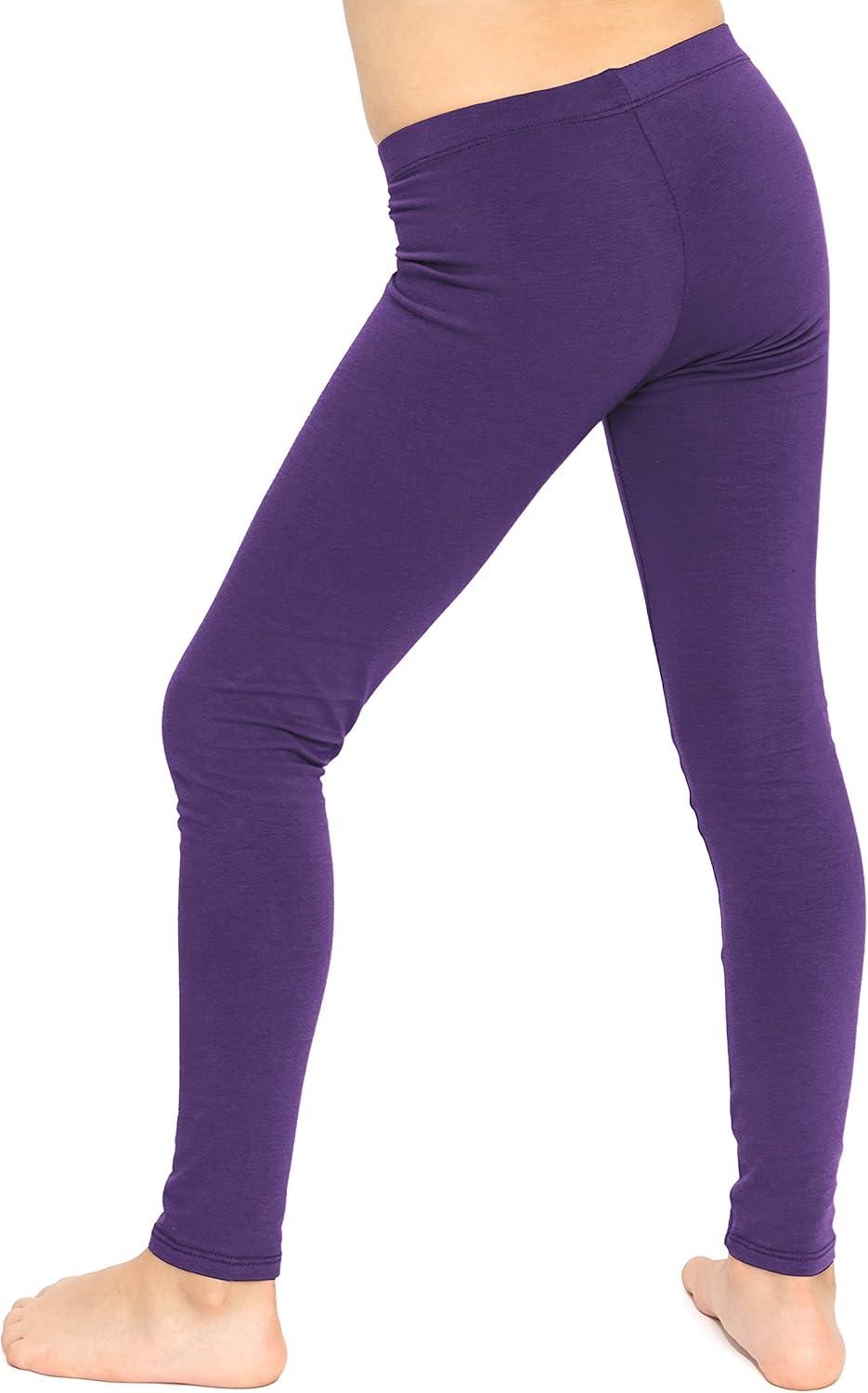 imageSTRETCH IS COMFORT Oh So Soft Solid Youth Girls Leggings  Comfortable Fit for Everyday Activities  Size 216Purple