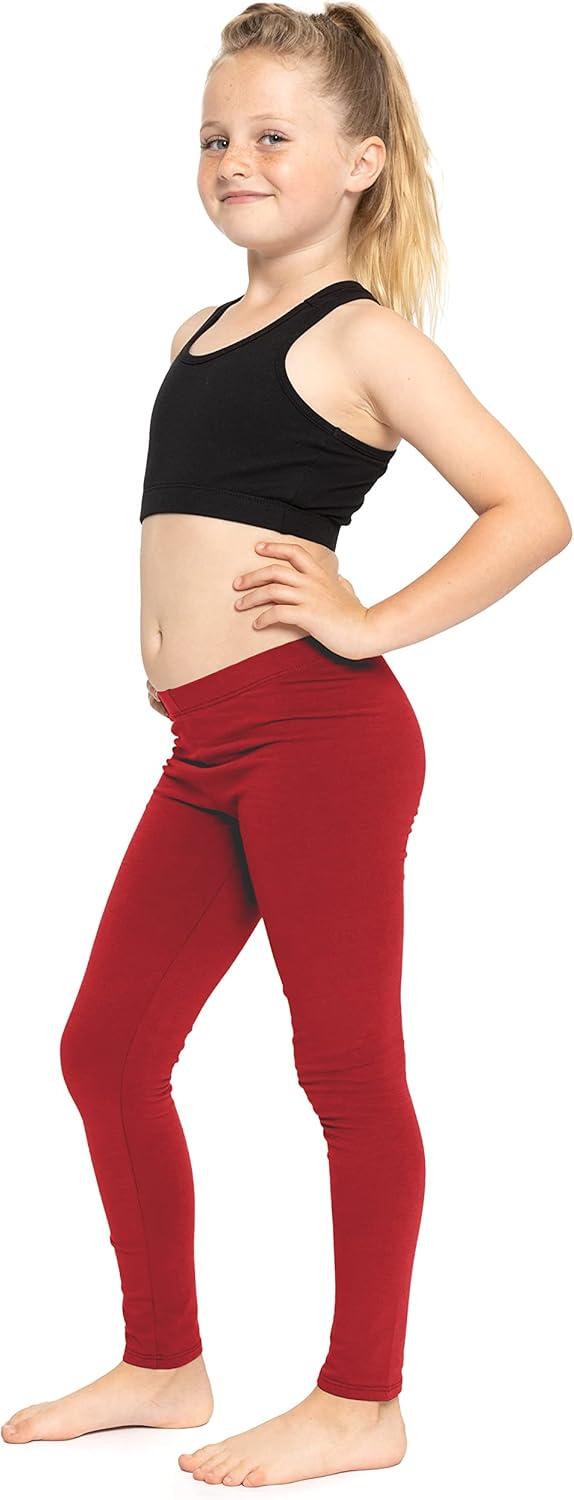 imageSTRETCH IS COMFORT Oh So Soft Solid Youth Girls Leggings  Comfortable Fit for Everyday Activities  Size 216Red