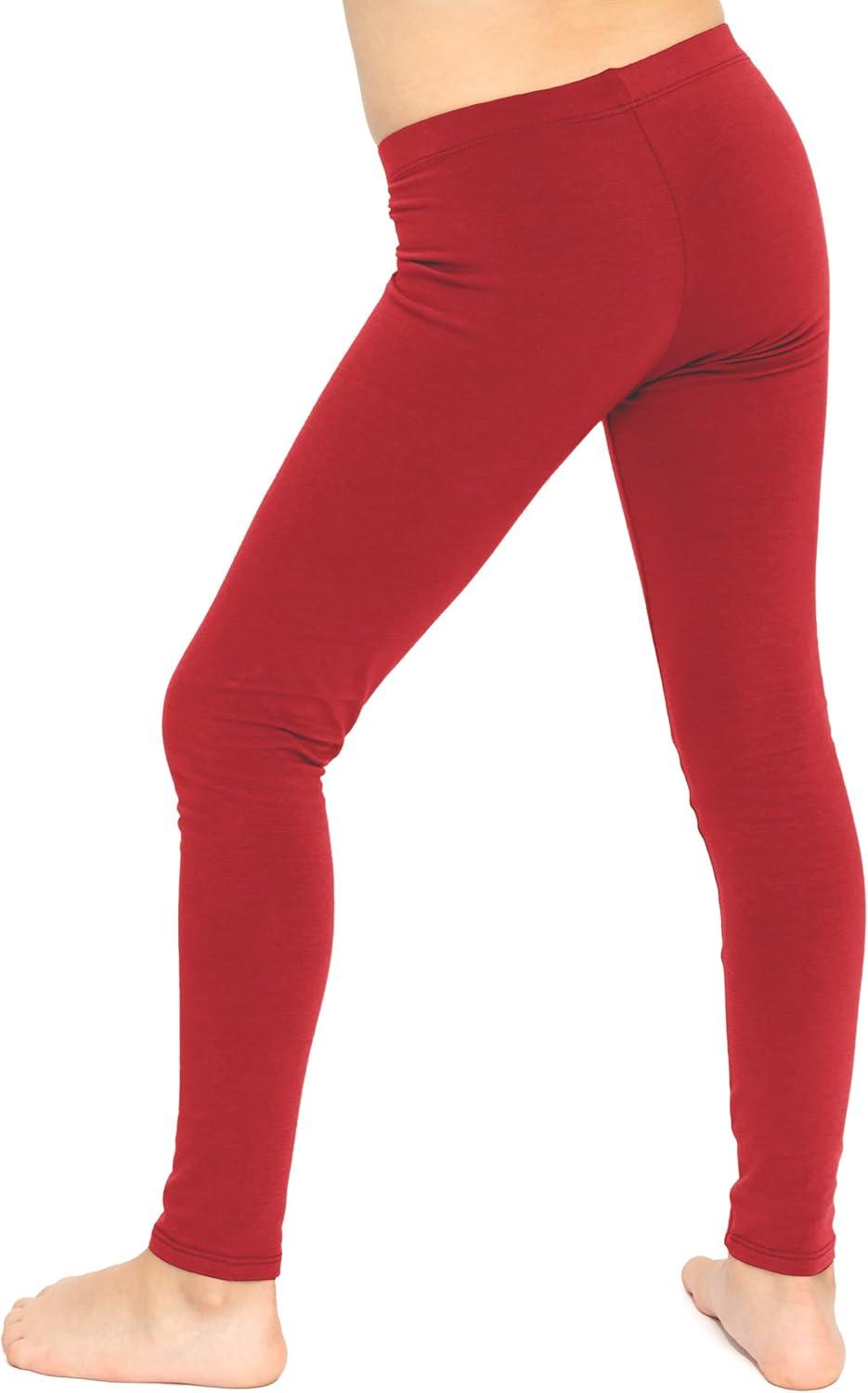imageSTRETCH IS COMFORT Oh So Soft Solid Youth Girls Leggings  Comfortable Fit for Everyday Activities  Size 216Red