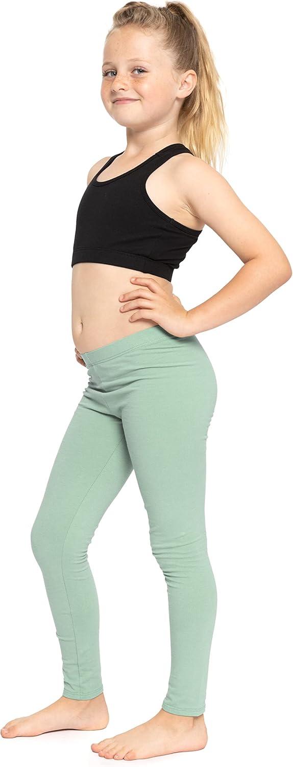 imageSTRETCH IS COMFORT Oh So Soft Solid Youth Girls Leggings  Comfortable Fit for Everyday Activities  Size 216Sage Green