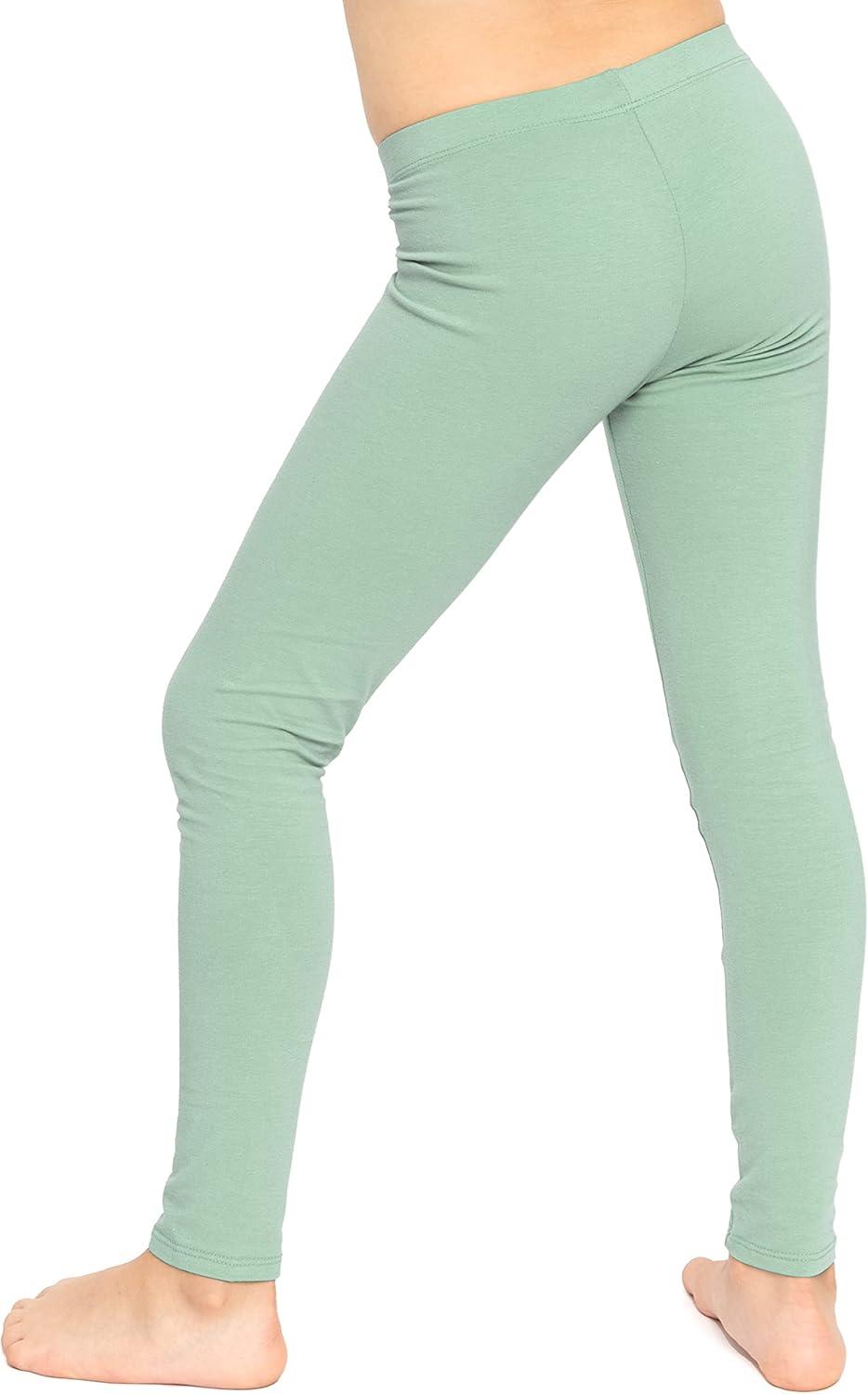 imageSTRETCH IS COMFORT Oh So Soft Solid Youth Girls Leggings  Comfortable Fit for Everyday Activities  Size 216Sage Green