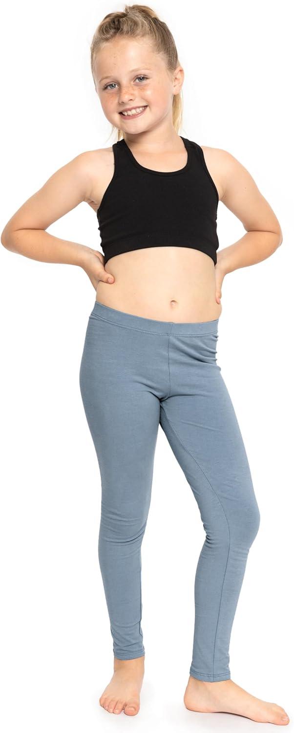 imageSTRETCH IS COMFORT Oh So Soft Solid Youth Girls Leggings  Comfortable Fit for Everyday Activities  Size 216Slate Blue