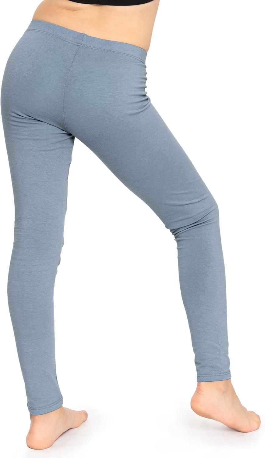 imageSTRETCH IS COMFORT Oh So Soft Solid Youth Girls Leggings  Comfortable Fit for Everyday Activities  Size 216Slate Blue