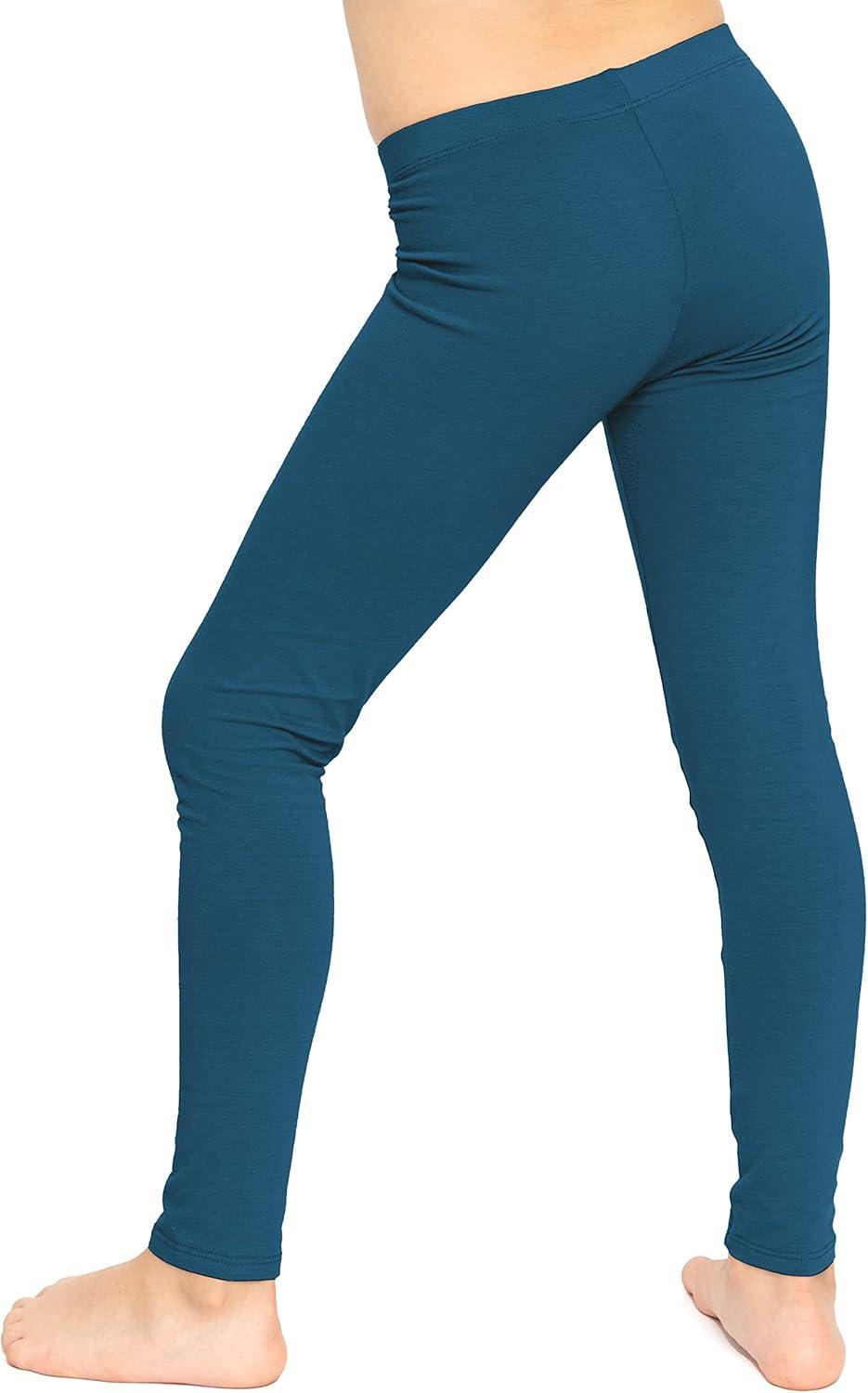 imageSTRETCH IS COMFORT Oh So Soft Solid Youth Girls Leggings  Comfortable Fit for Everyday Activities  Size 216Teal