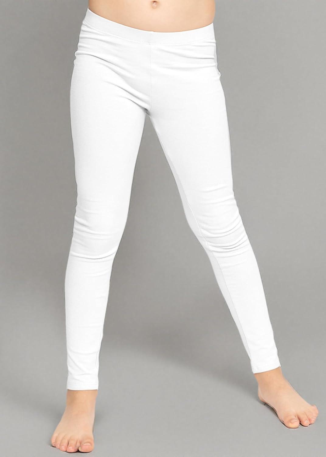 imageSTRETCH IS COMFORT Oh So Soft Solid Youth Girls Leggings  Comfortable Fit for Everyday Activities  Size 216White