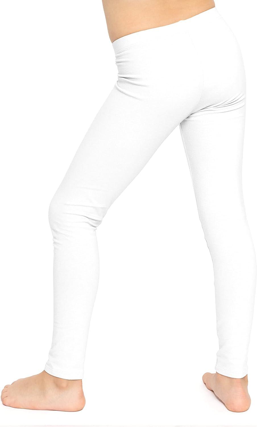 imageSTRETCH IS COMFORT Oh So Soft Solid Youth Girls Leggings  Comfortable Fit for Everyday Activities  Size 216White