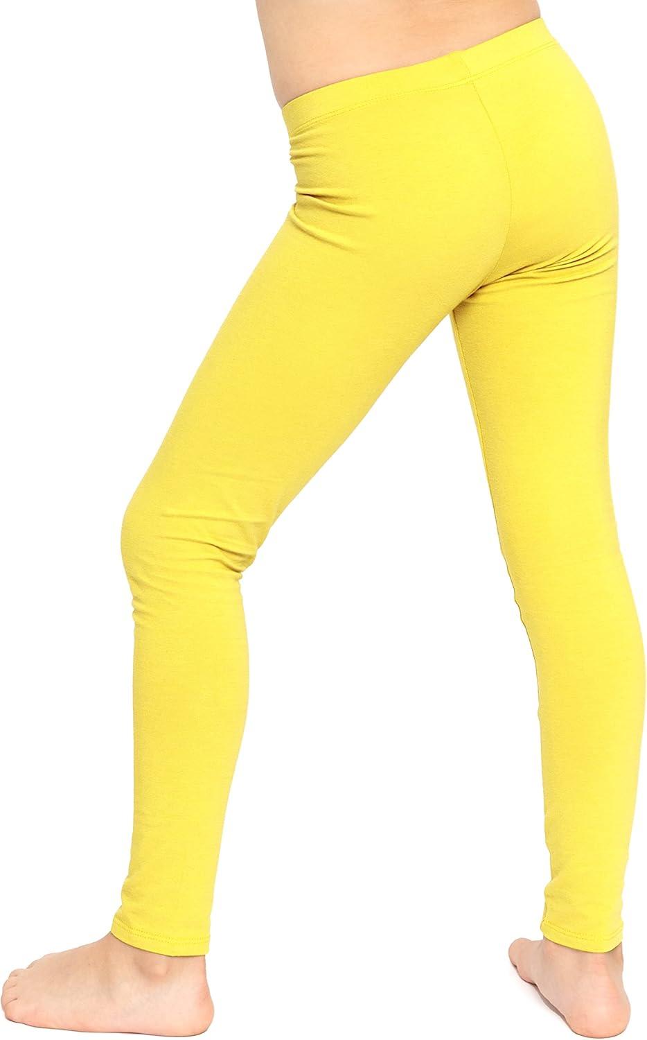 imageSTRETCH IS COMFORT Oh So Soft Solid Youth Girls Leggings  Comfortable Fit for Everyday Activities  Size 216Yellow