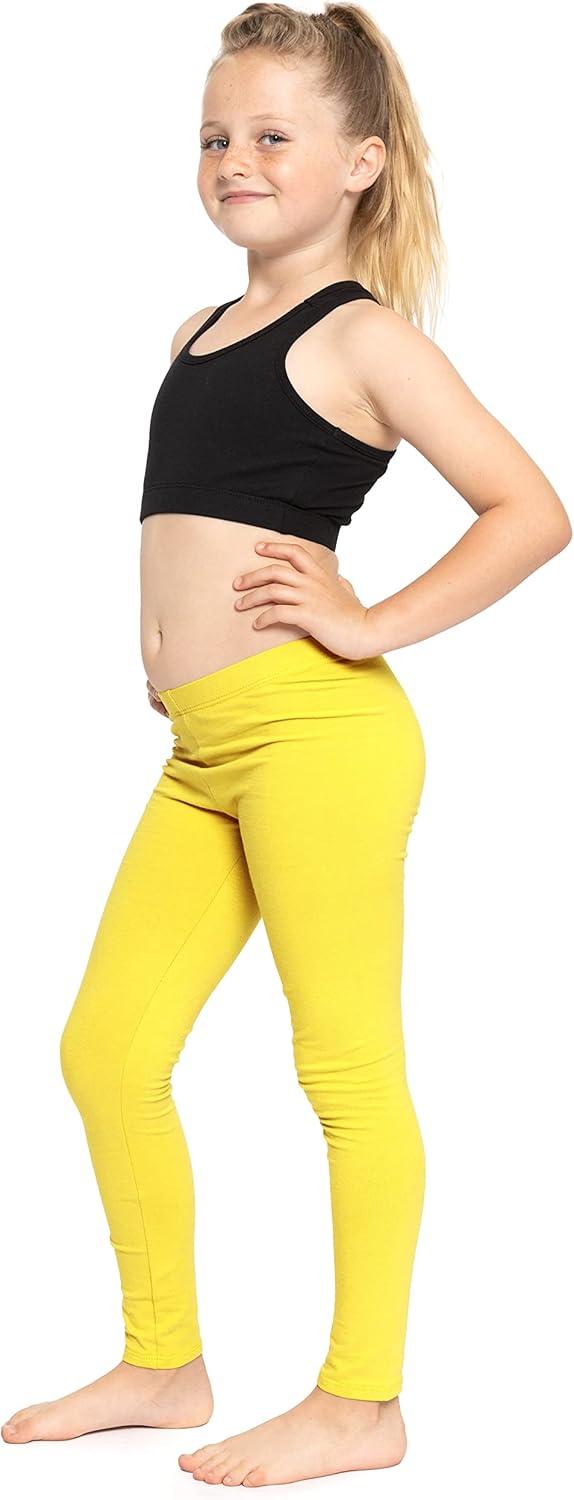 imageSTRETCH IS COMFORT Oh So Soft Solid Youth Girls Leggings  Comfortable Fit for Everyday Activities  Size 216Yellow
