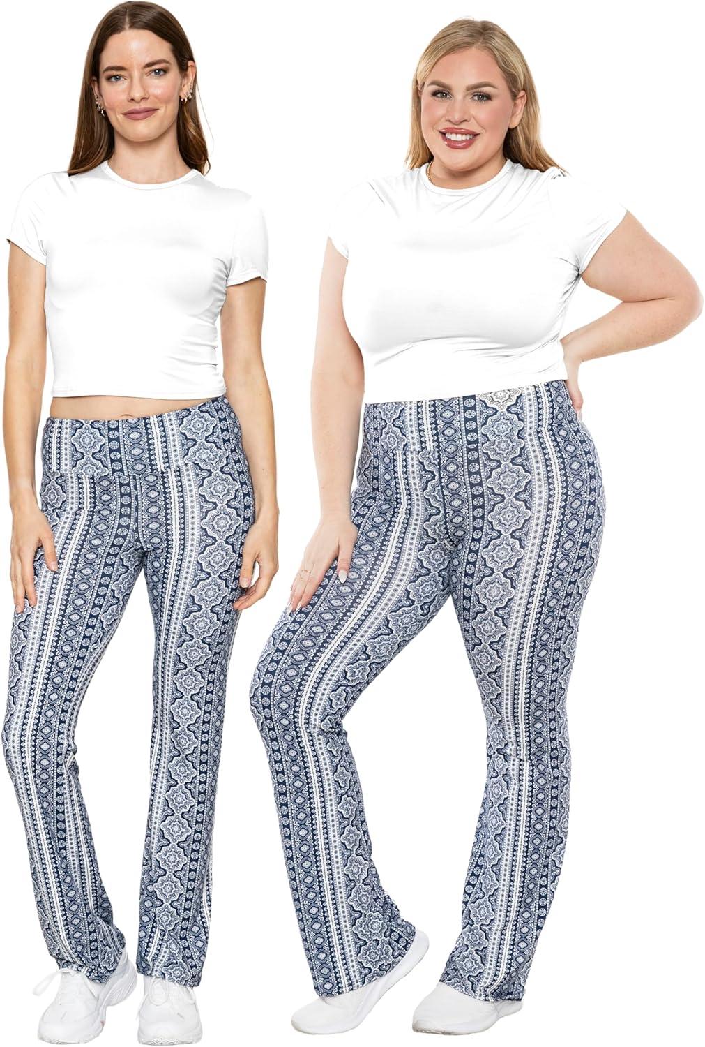 imageSTRETCH IS COMFORT Women Plus Size High Waist Cotton Bootcut Yoga Pants  XL7XBoho Chakra Blue