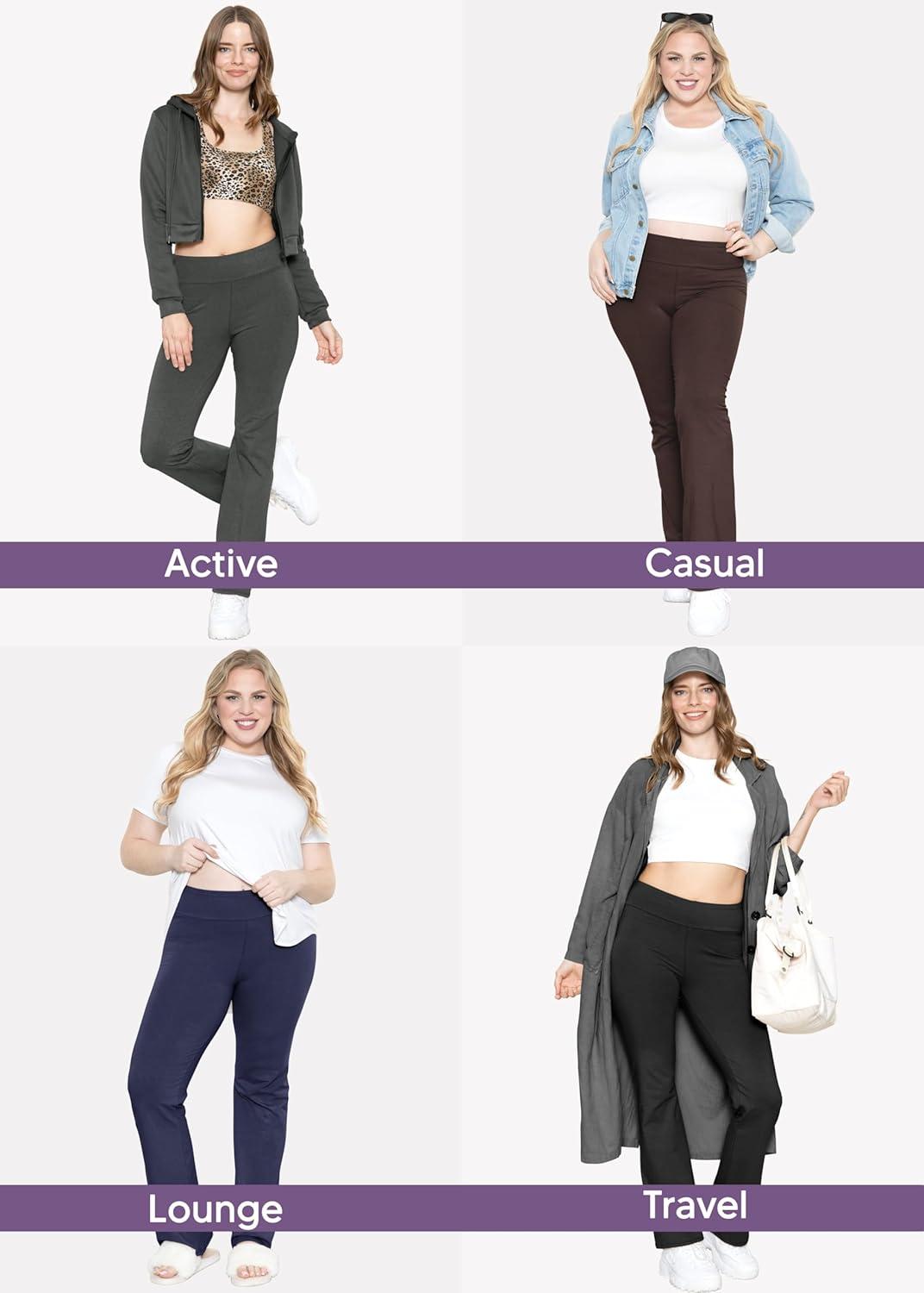 imageSTRETCH IS COMFORT Women Plus Size High Waist Cotton Bootcut Yoga Pants  XL7XBoho Chakra Blue