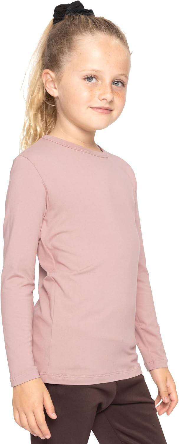 imageSTRETCH IS COMFORT Youth Girls Oh So Soft Long Sleeve Crew Neck Top  Sizes 216  Essential BasicsLight Mauve