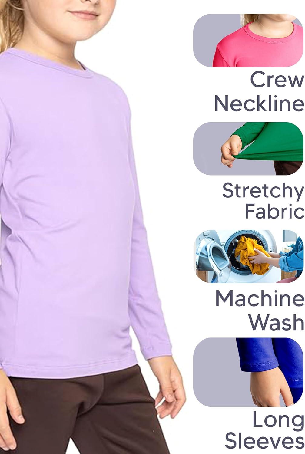 imageSTRETCH IS COMFORT Youth Girls Oh So Soft Long Sleeve Crew Neck Top  Sizes 216  Essential BasicsLight Mauve