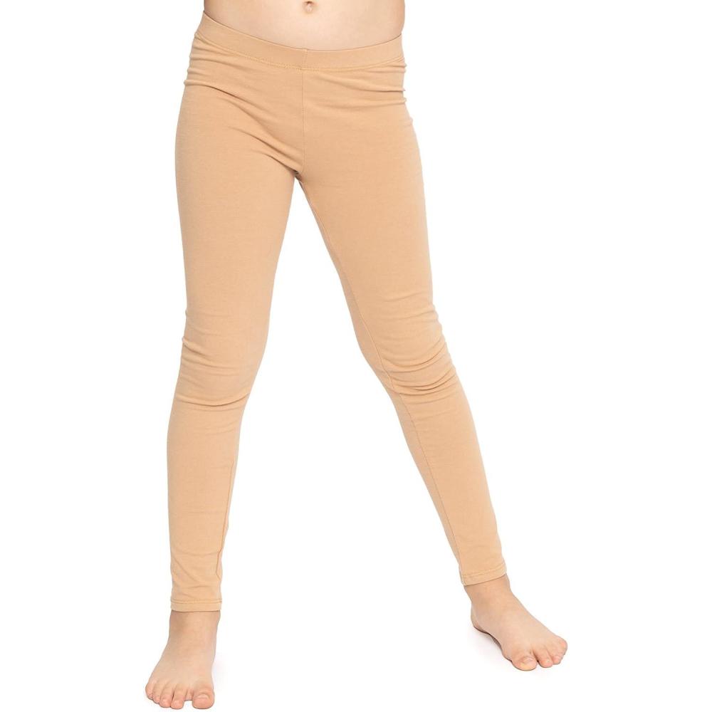 imageSTRETCH IS COMFORT Oh So Soft Solid Youth Girls Leggings  Comfortable Fit for Everyday Activities  Size 216Beige