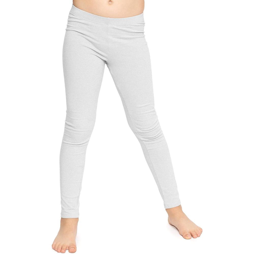 imageSTRETCH IS COMFORT Oh So Soft Solid Youth Girls Leggings  Comfortable Fit for Everyday Activities  Size 216Heather Gray